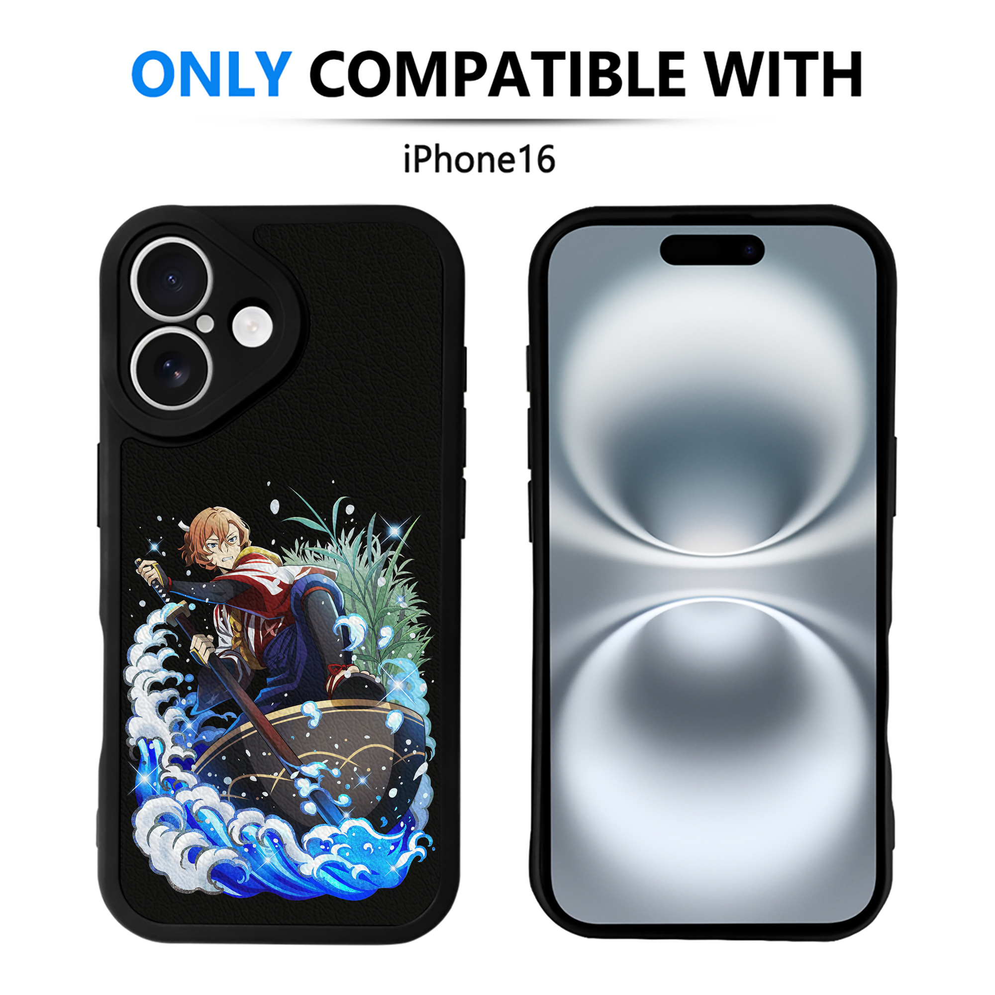（画像用） 文豪ストレイドッグス Bungo Stray Dogs 【iPhone 16シリーズ対応】シリコンスマホケース（レザー調） 材質：シリコン